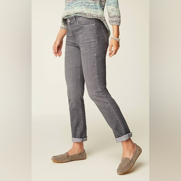 J. Jill Denim - J Jill Boyfriend Straight Leg Ankle Gray Jeans Denim 8